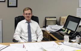 Mayor Dewey at Desk