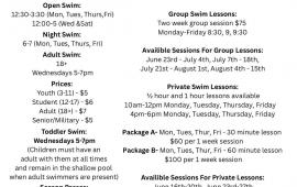 Pool Schedule