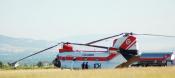 firefighting helicopter staged at the Stevensville Municipal Airport