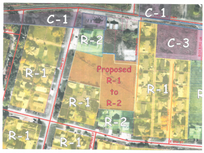 map of proposed zoning change