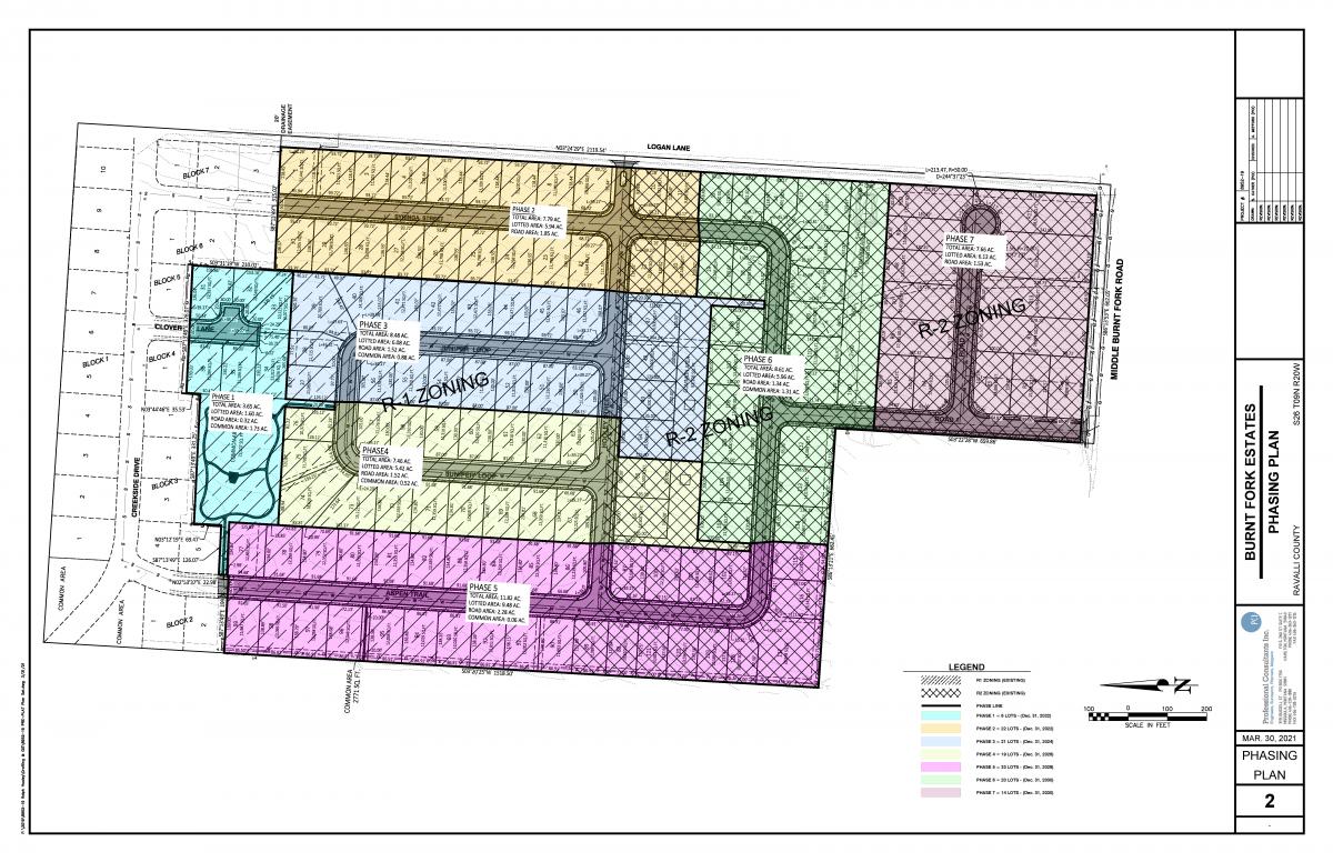 Revised preliminary plat map of Burnt Fork Estates