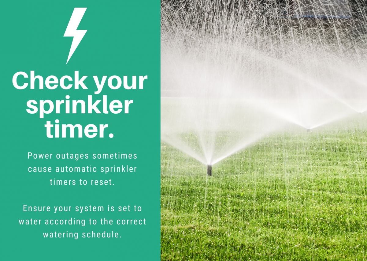 Check your sprinkler timer